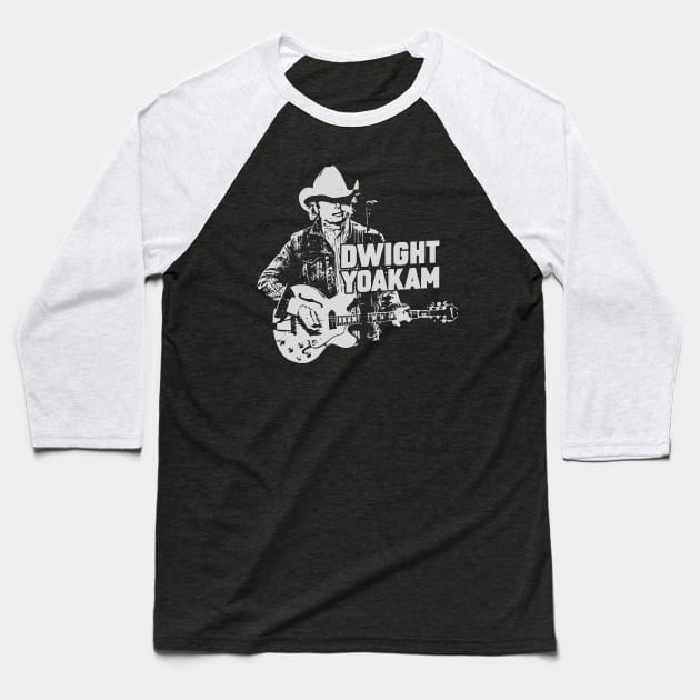 Dwight Yoakam Playing Guitar Baseball T-Shirt by megsna